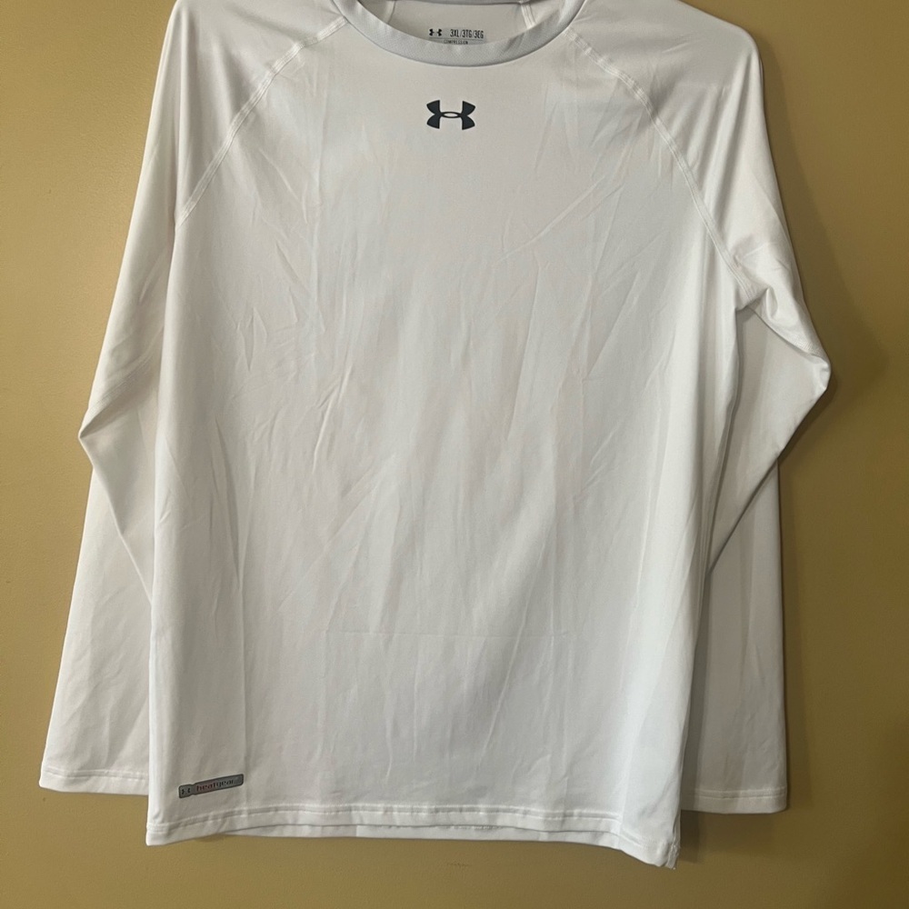 Under Armour White Long Sleeve Compression Heatgear